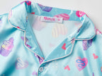 Topgal Satin Pajamas for Girls Beige & Pink Leopard 2 PC Short Sleeves Teen Girl Silky Nightwear Size 10 (Part 1 of 2)