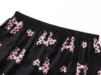 Topgal Satin Pajamas for Girls Beige & Pink Leopard 2 PC Short Sleeves Teen Girl Silky Nightwear Size 10 (Part 2 of 2)
