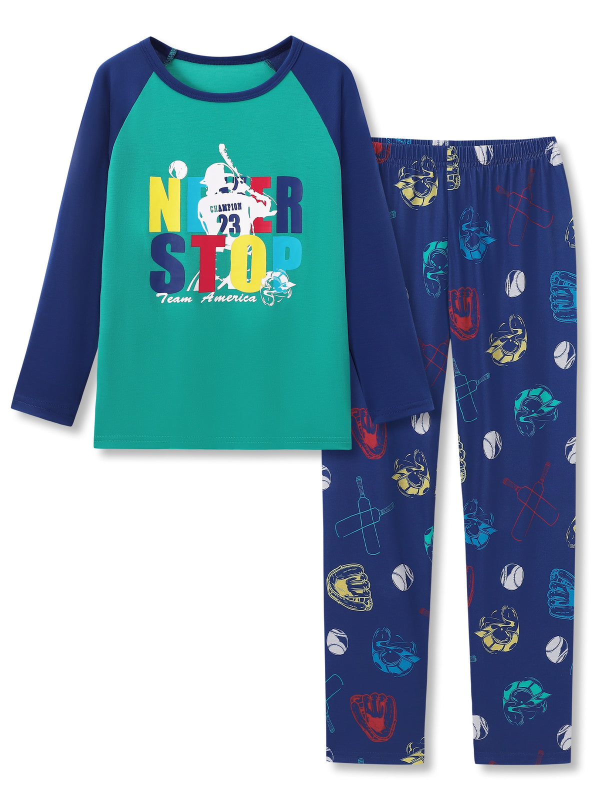 Topgal Boys Long Sleeve Cozy Pajamas Set 2 Piece Seasonal Jammie Shark Pizza All-over Print Grahic PJs Set for Kids Size 10