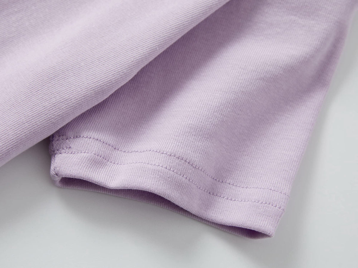 Topgal Purple Kittten Pajamas for Girls – Cotton Snug-Fitting Tee Shorts & Pants PJ Set Size 10