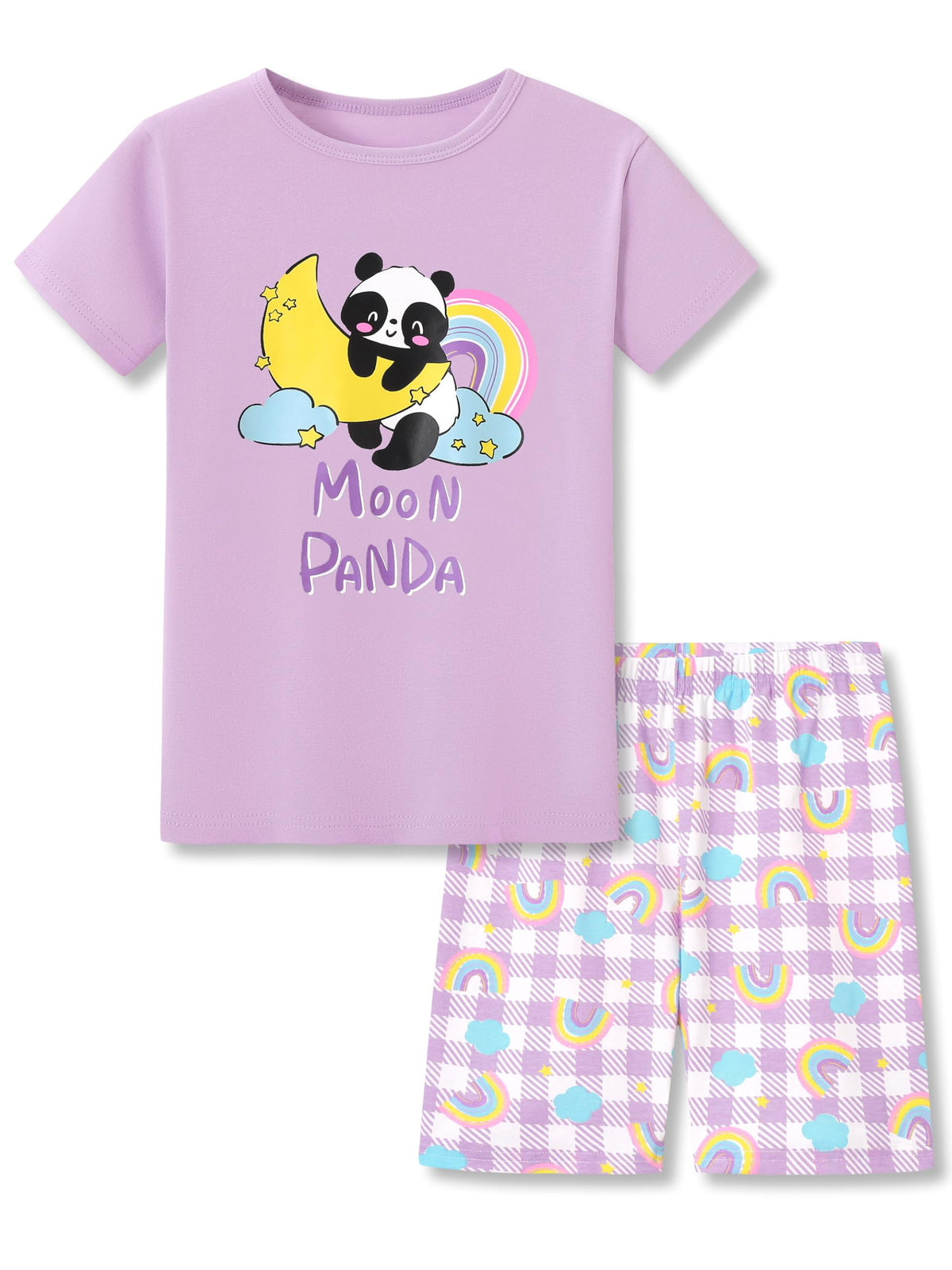 Topgal Girls Cotton Knit Pajamas Toddler Summer Top & Shorts Sung Fit Dog Pjs Orange Sleepwear Clothes Set Size 10