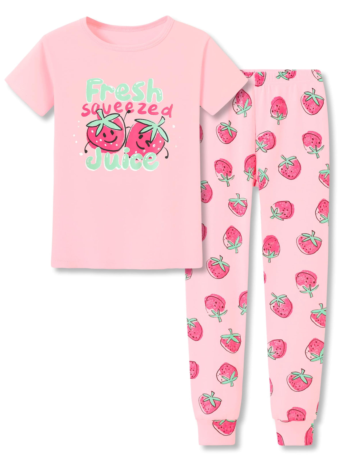 Topgal Purple Kittten Pajamas for Girls – Cotton Snug-Fitting Tee Shorts & Pants PJ Set Size 10