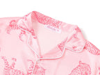 Topgal Satin Pajamas for Girls Beige & Pink Leopard 2 PC Short Sleeves Teen Girl Silky Nightwear Size 10 (Part 2 of 2)