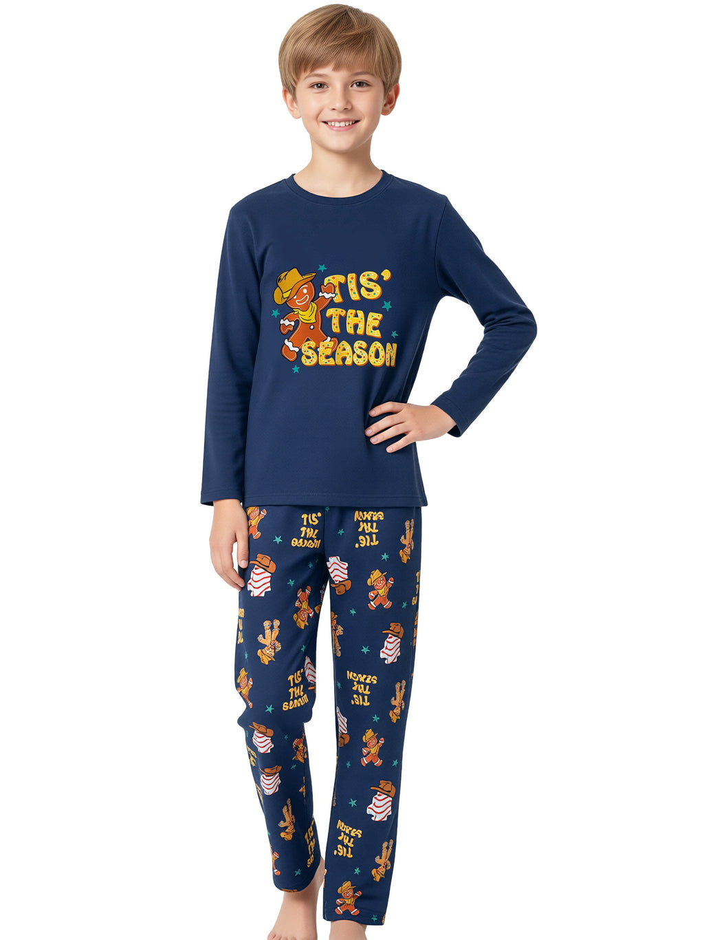 Topgal Boys Long Sleeve Cozy Pajamas Set 2 Piece Seasonal Jammie Shark Pizza All-over Print Grahic PJs Set for Kids Size 10