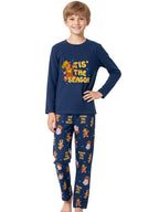 Topgal Boys Long Sleeve Cozy Pajamas Set 2 Piece Seasonal Jammie Shark Pizza All-over Print Grahic PJs Set for Kids Size 10