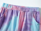 Topgal 100% Cotton Tie Dye Black & White Crop Top & Shorts Clothes Set Outfit for Big Girls Size 6