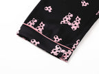 Topgal Satin Pajamas for Girls Beige & Pink Leopard 2 PC Short Sleeves Teen Girl Silky Nightwear Size 10 (Part 2 of 2)