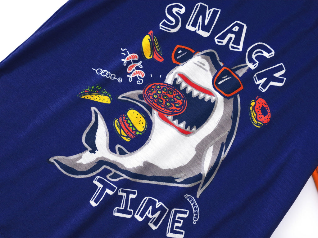 Topgal Boys Long Sleeve Cozy Pajamas Set 2 Piece Seasonal Jammie Shark Pizza All-over Print Grahic PJs Set for Kids Size 10