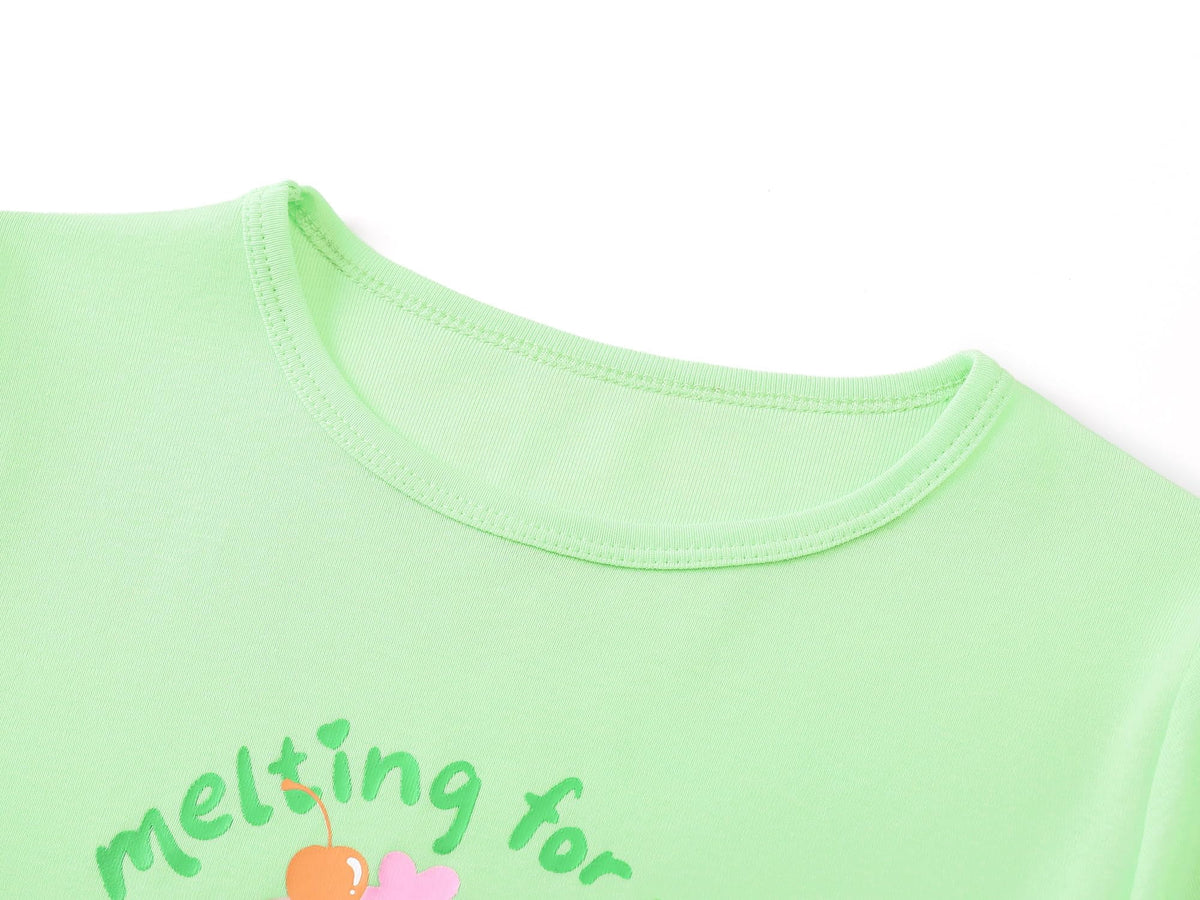Topgal Girls Cotton Knit Pajamas Toddler Summer Top & Shorts Sung Fit Dog Pjs Orange Sleepwear Clothes Set Size 10