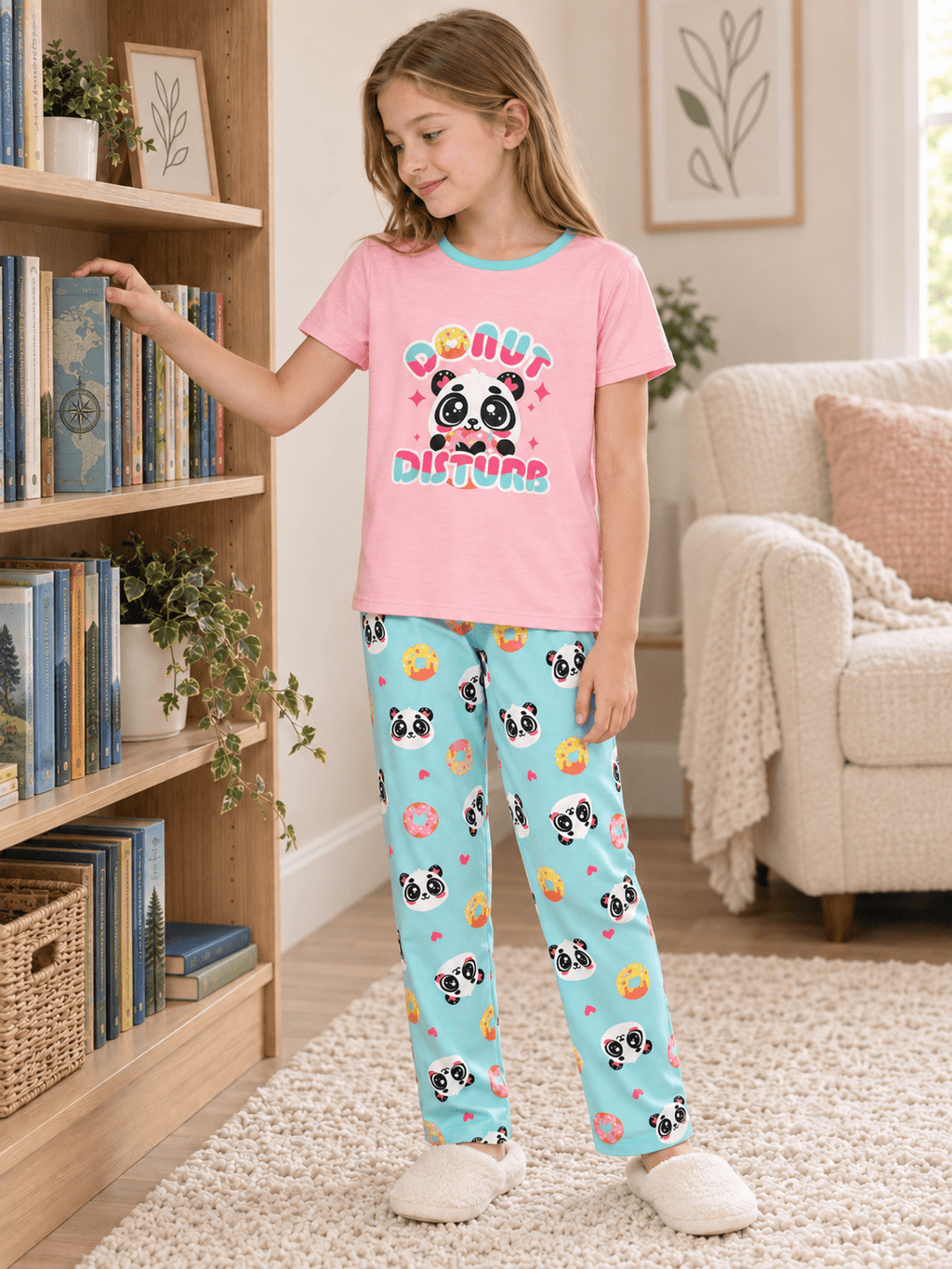 Topgal Soft Big Girls Christmas Pajamas 2-Piece Long Sleeve & Pants Snowman Jammie Set PJS for Tween Kids Size 10 (Part 2 of 2)