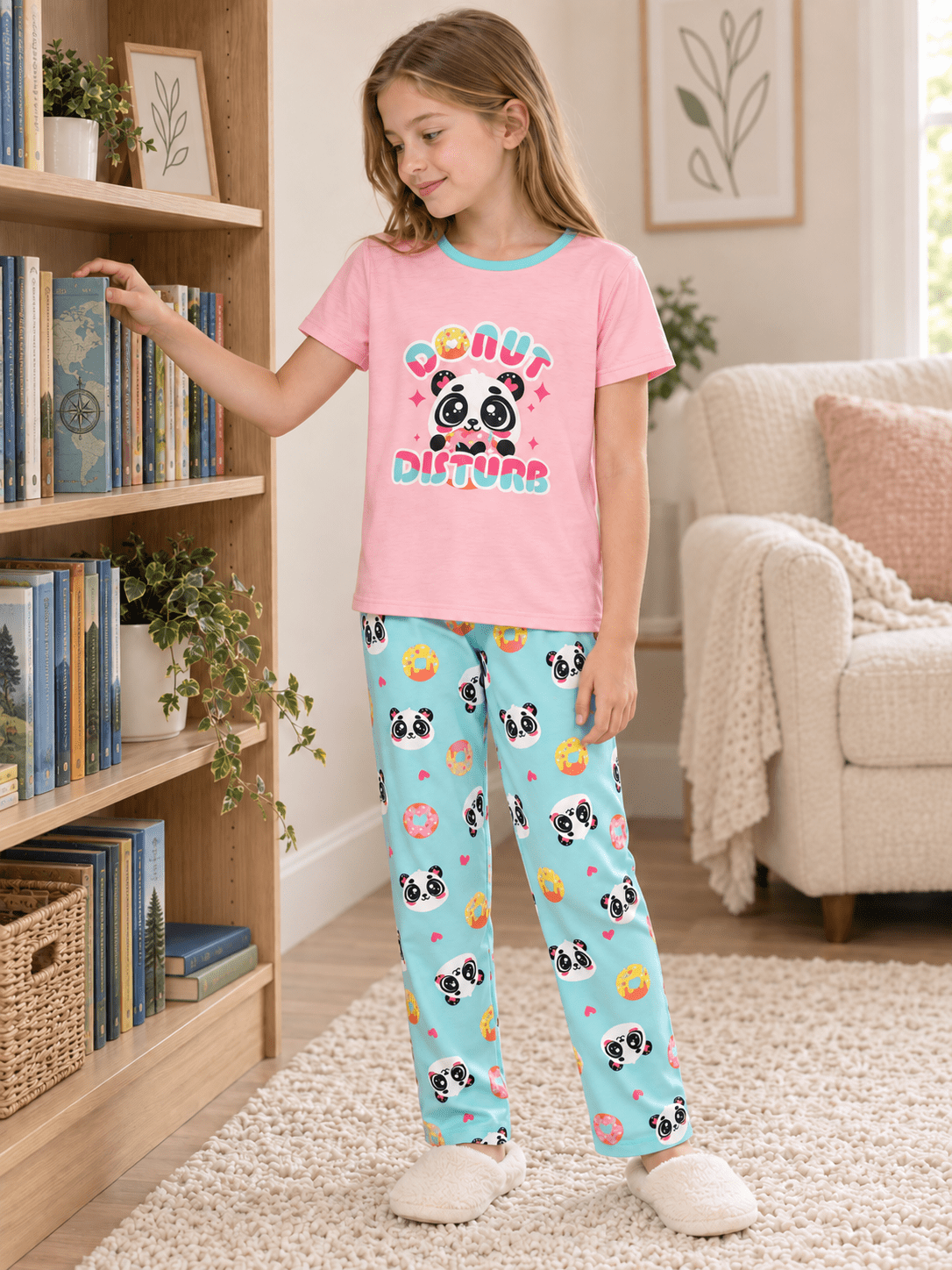 Topgal Soft Big Girls Christmas Pajamas 2-Piece Long Sleeve & Pants Snowman Jammie Set PJS for Tween Kids Size 10 (Part 2 of 2)