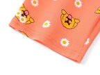 Topgal Girls Cotton Knit Pajamas Toddler Summer Top & Shorts Sung Fit Dog Pjs Orange Sleepwear Clothes Set Size 10
