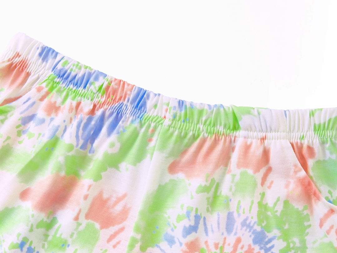 Topgal Tween Girls Pajamas Tie Dye Rainbow Unicorn Cotton Tank Top & Shorts PJS Size 18