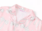 Topgal Satin Pajamas for Girls Beige & Pink Leopard 2 PC Short Sleeves Teen Girl Silky Nightwear Size 10 (Part 2 of 2)