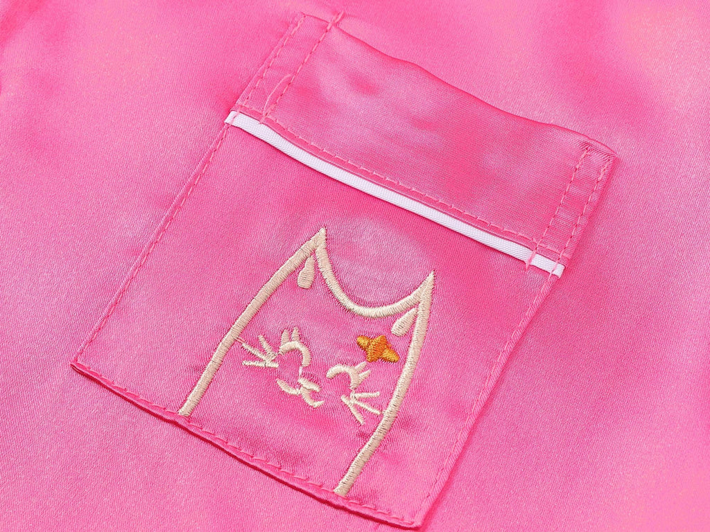 Topgal Satin Pajamas for Girls Beige & Pink Leopard 2 PC Short Sleeves Teen Girl Silky Nightwear Size 10 (Part 2 of 2)