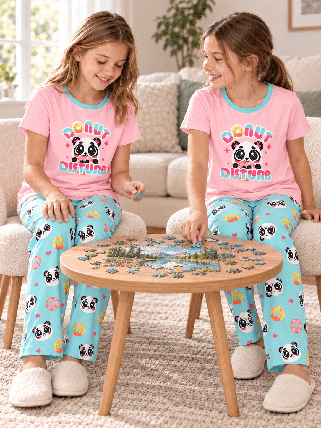 Topgal Soft Big Girls Christmas Pajamas 2-Piece Long Sleeve & Pants Snowman Jammie Set PJS for Tween Kids Size 10 (Part 2 of 2)