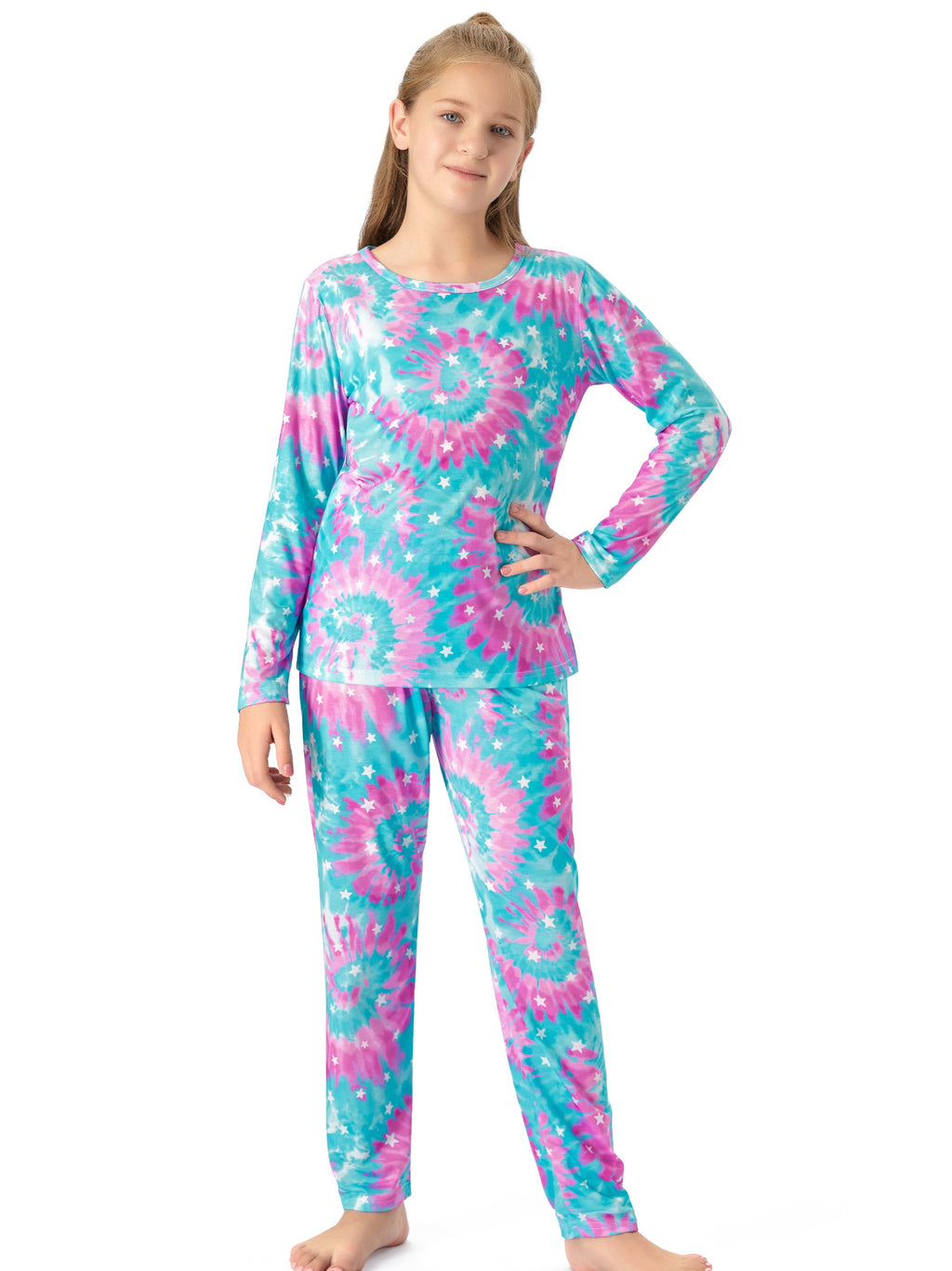 Topgal Tween Girls Pajamas Tie Dye Rainbow Unicorn Cotton Tank Top & Shorts PJS Size 18