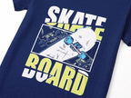 Topgal Kids & Big Boys Pajamas Comfy Navy 2 Piece Short Sleeves Top & Shorts Skate Board Trendy Sleepwear Set Size 10