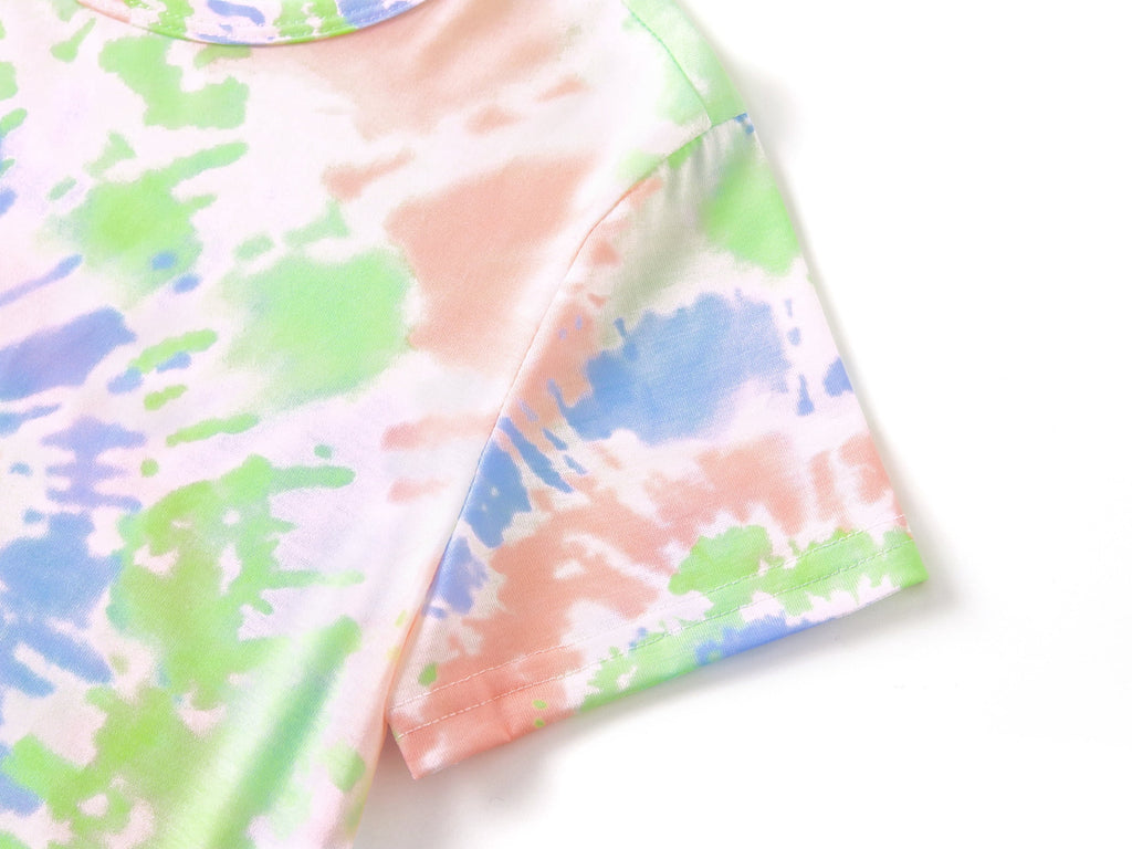 Topgal Tween Girls Pajamas Tie Dye Rainbow Unicorn Cotton Tank Top & Shorts PJS Size 18