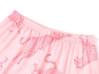 Topgal Satin Pajamas for Girls Beige & Pink Leopard 2 PC Short Sleeves Teen Girl Silky Nightwear Size 10 (Part 2 of 2)