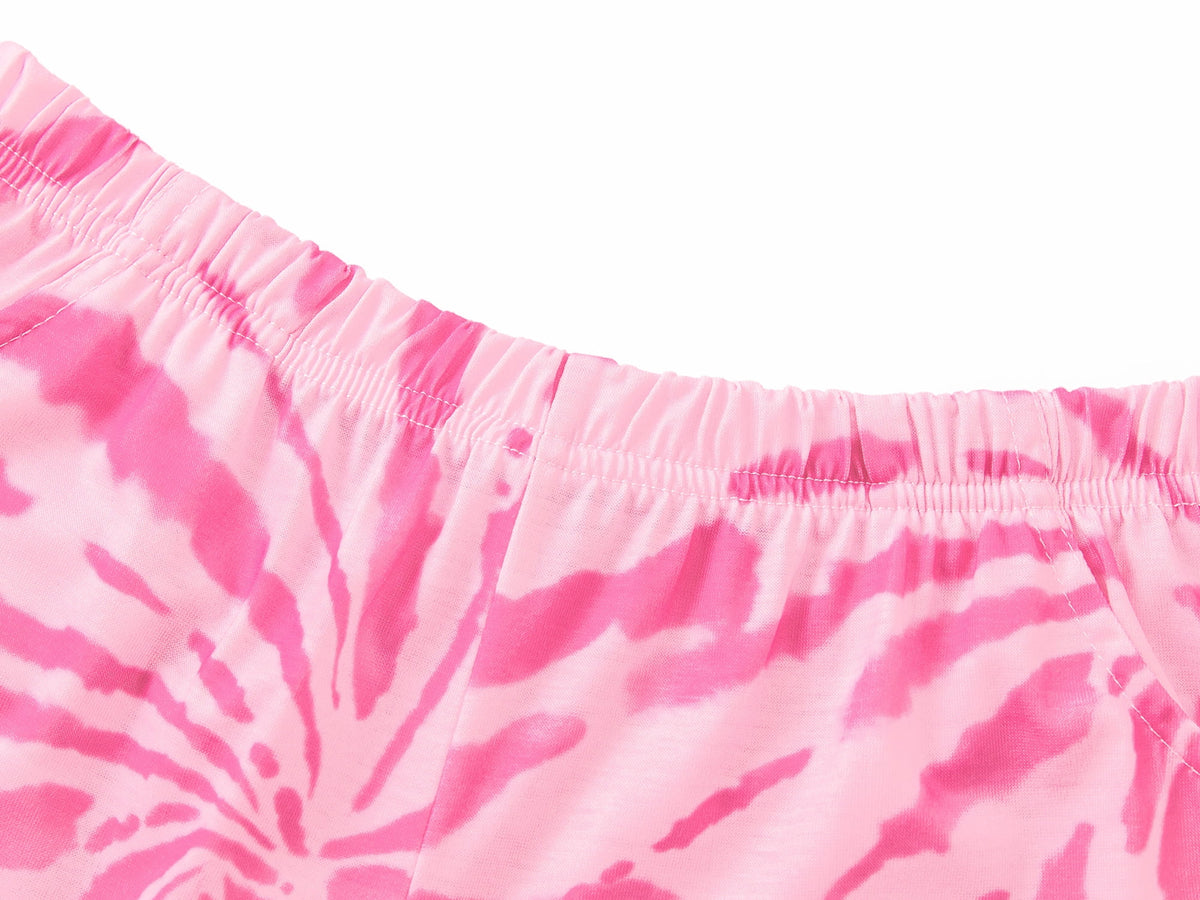 Topgal Tween Girls Pajamas Tie Dye Rainbow Unicorn Cotton Tank Top & Shorts PJS Size 18
