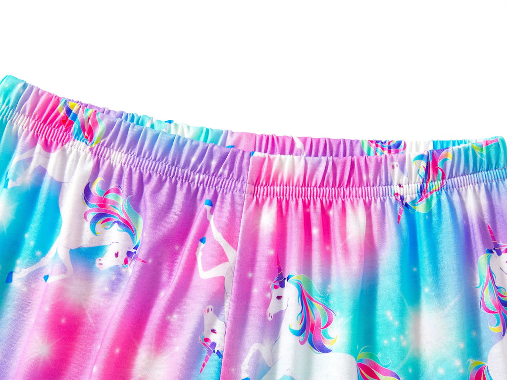 Topgal Little & Big Girls Pajamas Rainbow Unicorn Cotton Long Sleeve PJ Set Size 12