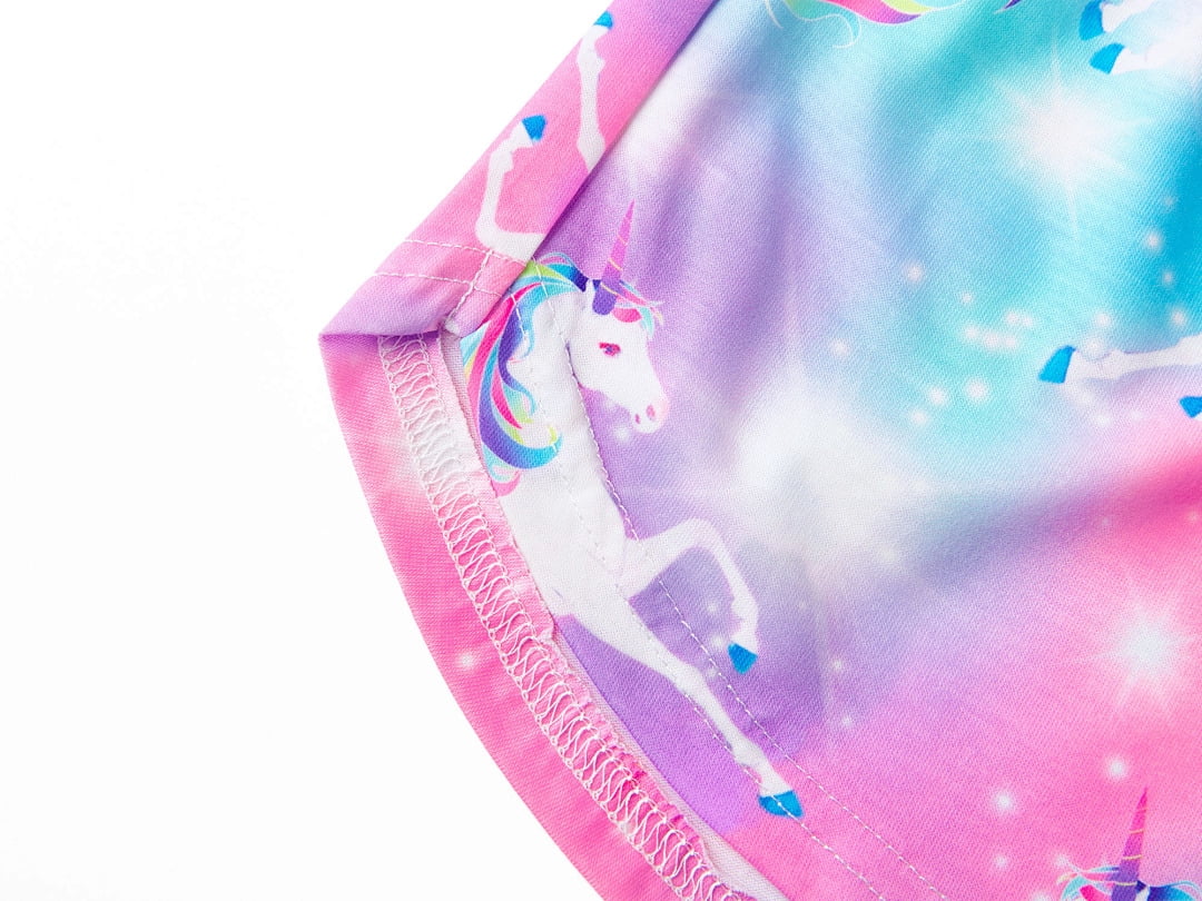 Topgal Tween Girls Pajamas Tie Dye Rainbow Unicorn Cotton Tank Top & Shorts PJS Size 18