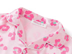 Topgal Satin Pajamas for Girls Beige & Pink Leopard 2 PC Short Sleeves Teen Girl Silky Nightwear Size 10 (Part 1 of 2)