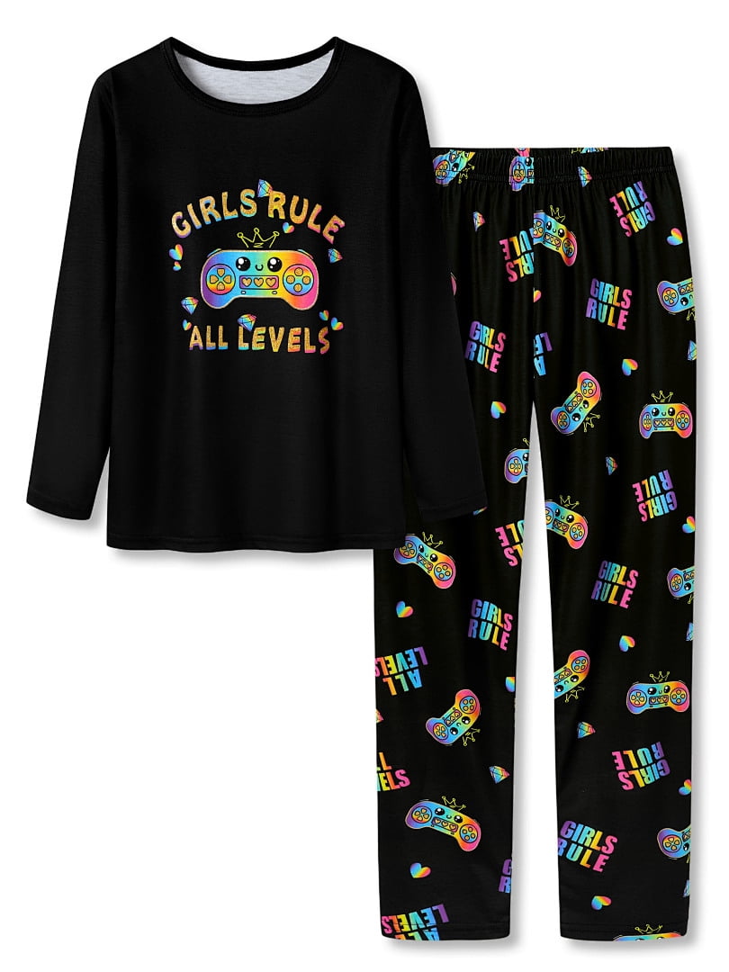 Topgal Soft Big Girls Christmas Pajamas 2-Piece Long Sleeve & Pants Snowman Jammie Set PJS for Tween Kids Size 10 (Part 2 of 2)