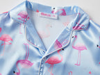 Topgal Satin Pajamas for Girls Beige & Pink Leopard 2 PC Short Sleeves Teen Girl Silky Nightwear Size 10 (Part 1 of 2)