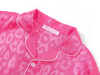 Topgal Satin Pajamas for Girls Beige & Pink Leopard 2 PC Short Sleeves Teen Girl Silky Nightwear Size 10 (Part 2 of 2)