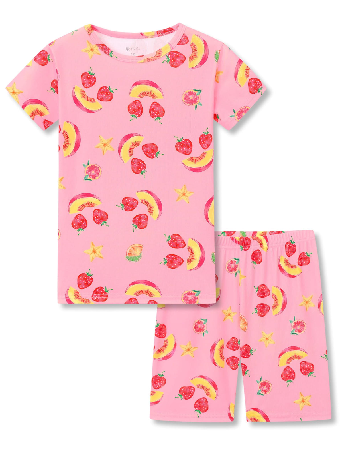 Topgal Rib Knit Pajamas for Little Girls Toddler Snug Fit Leopard 2 Piece Stretch Sleepwear Pjs Set Size 10