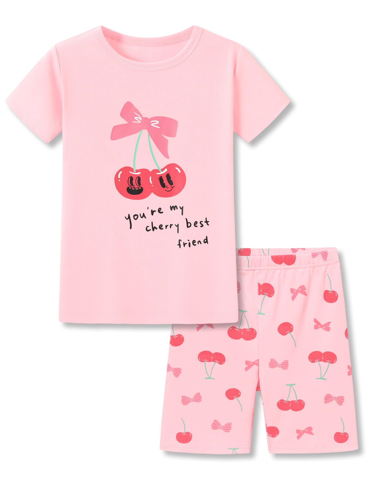 Topgal Girls Cotton Knit Pajamas Toddler Summer Top & Shorts Sung Fit Dog Pjs Orange Sleepwear Clothes Set Size 10
