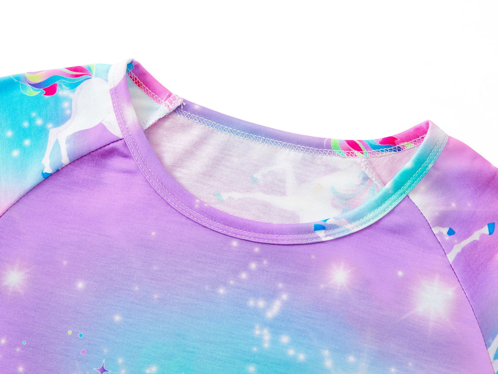 Topgal Tween Girls Pajamas Tie Dye Rainbow Unicorn Cotton Tank Top & Shorts PJS Size 18