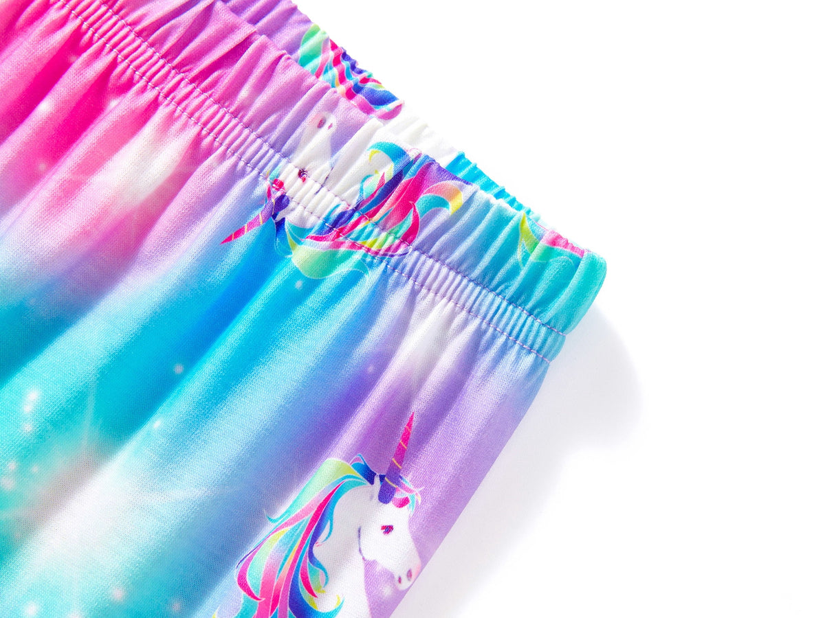 Topgal Little & Big Girls Pajamas Rainbow Unicorn Cotton Long Sleeve PJ Set Size 12