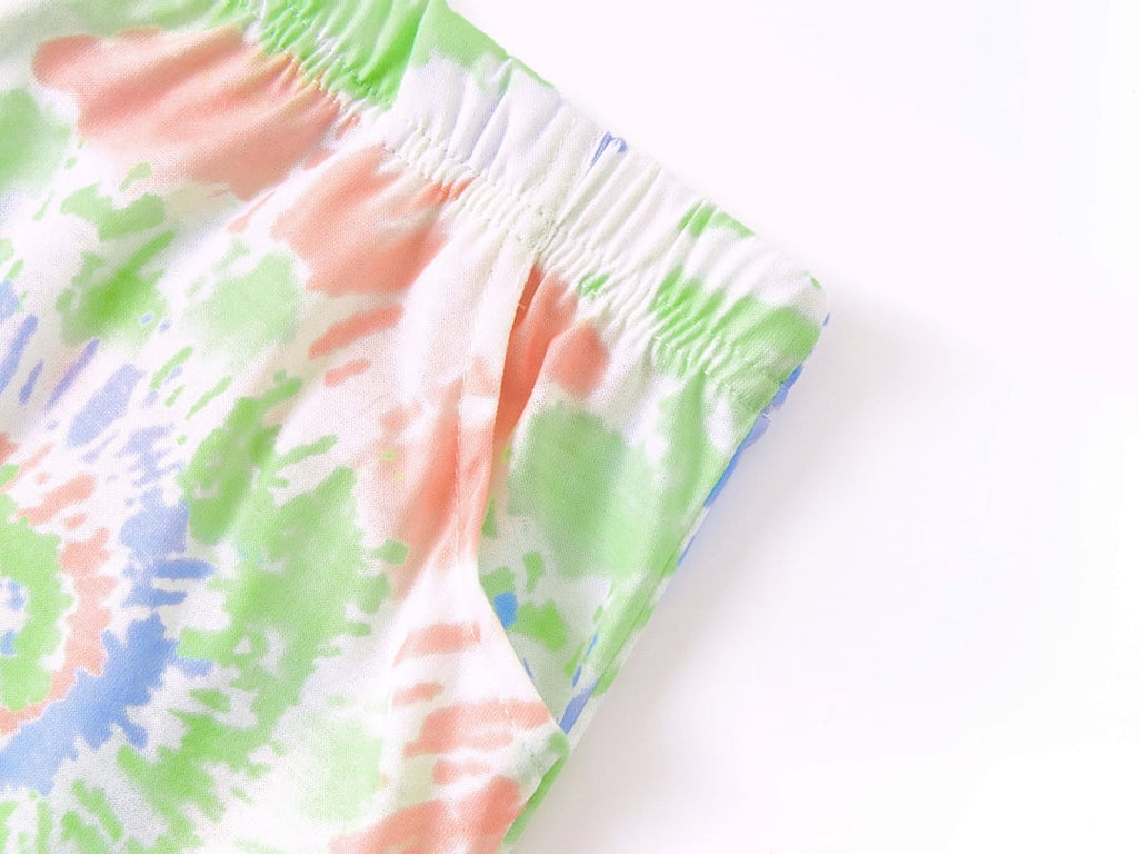 Topgal Tween Girls Pajamas Tie Dye Rainbow Unicorn Cotton Tank Top & Shorts PJS Size 18