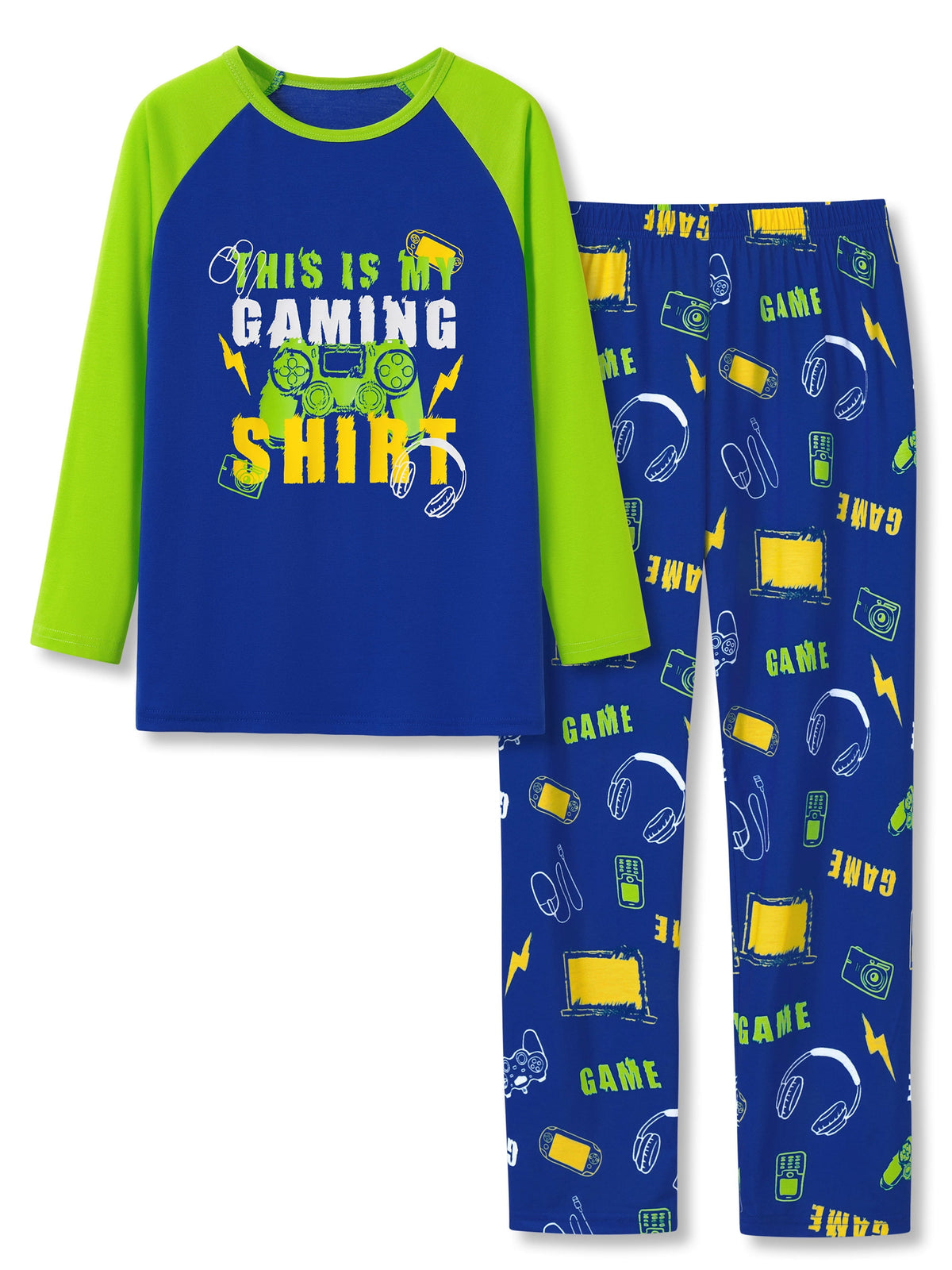 Topgal Boys Long Sleeve Cozy Pajamas Set 2 Piece Seasonal Jammie Shark Pizza All-over Print Grahic PJs Set for Kids Size 10
