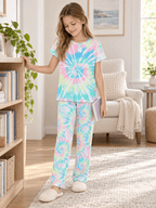 Topgal Soft Big Girls Christmas Pajamas 2-Piece Long Sleeve & Pants Snowman Jammie Set PJS for Tween Kids Size 10 (Part 1 of 2)