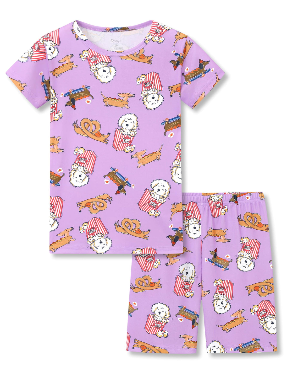 Topgal Rib Knit Pajamas for Little Girls Toddler Snug Fit Leopard 2 Piece Stretch Sleepwear Pjs Set Size 10