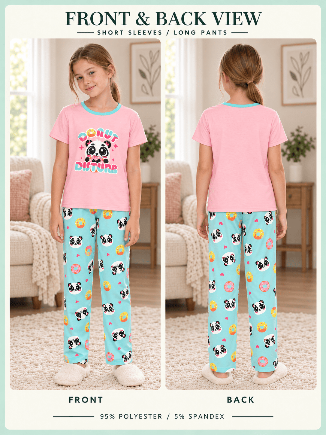 Topgal Soft Big Girls Christmas Pajamas 2-Piece Long Sleeve & Pants Snowman Jammie Set PJS for Tween Kids Size 10 (Part 2 of 2)
