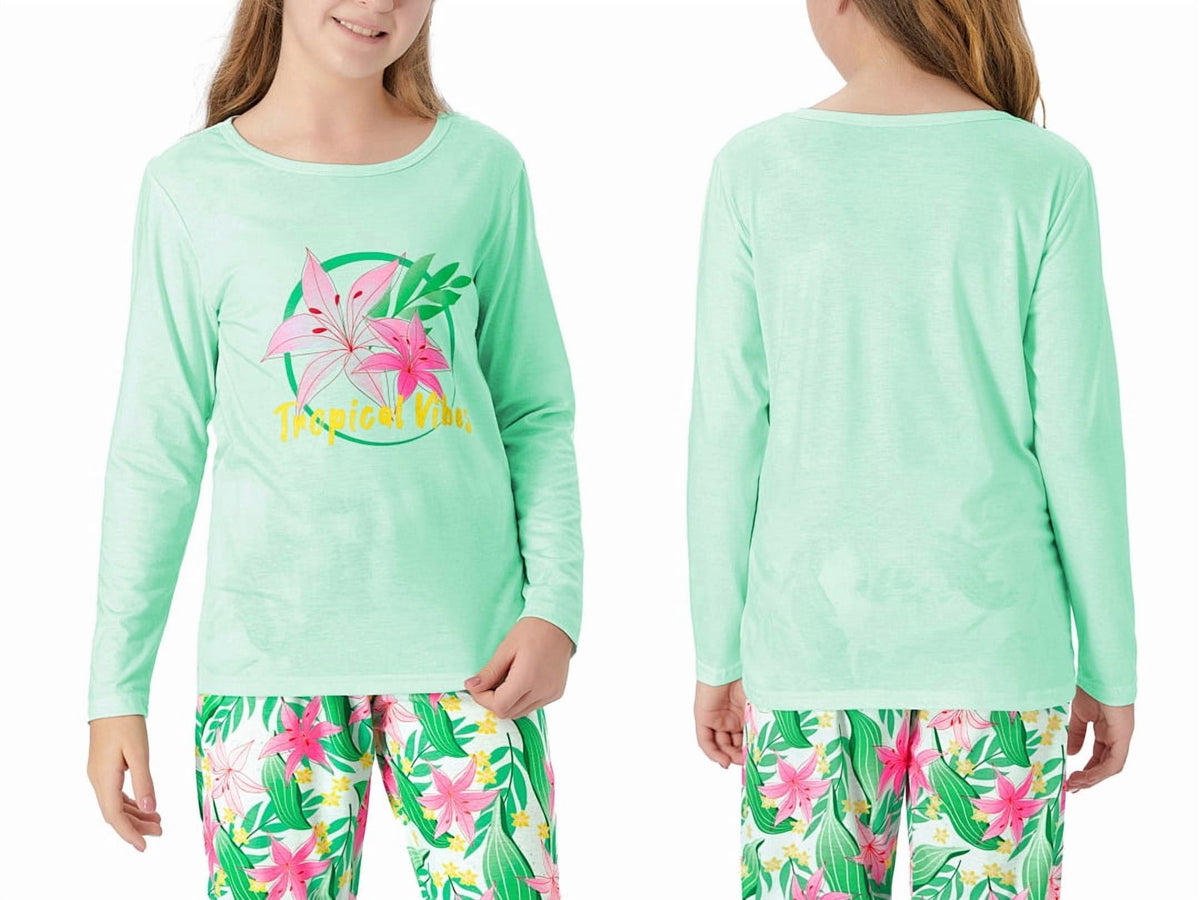 Topgal Soft Big Girls Christmas Pajamas 2-Piece Long Sleeve & Pants Snowman Jammie Set PJS for Tween Kids Size 10 (Part 1 of 2)