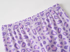 Topgal Purple Kittten Pajamas for Girls – Cotton Snug-Fitting Tee Shorts & Pants PJ Set Size 10
