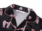 Topgal Satin Pajamas for Girls Beige & Pink Leopard 2 PC Short Sleeves Teen Girl Silky Nightwear Size 10 (Part 2 of 2)