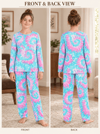 Topgal Soft Big Girls Christmas Pajamas 2-Piece Long Sleeve & Pants Snowman Jammie Set PJS for Tween Kids Size 10 (Part 1 of 2)