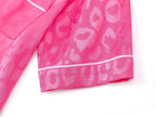 Topgal Satin Pajamas for Girls Beige & Pink Leopard 2 PC Short Sleeves Teen Girl Silky Nightwear Size 10 (Part 2 of 2)
