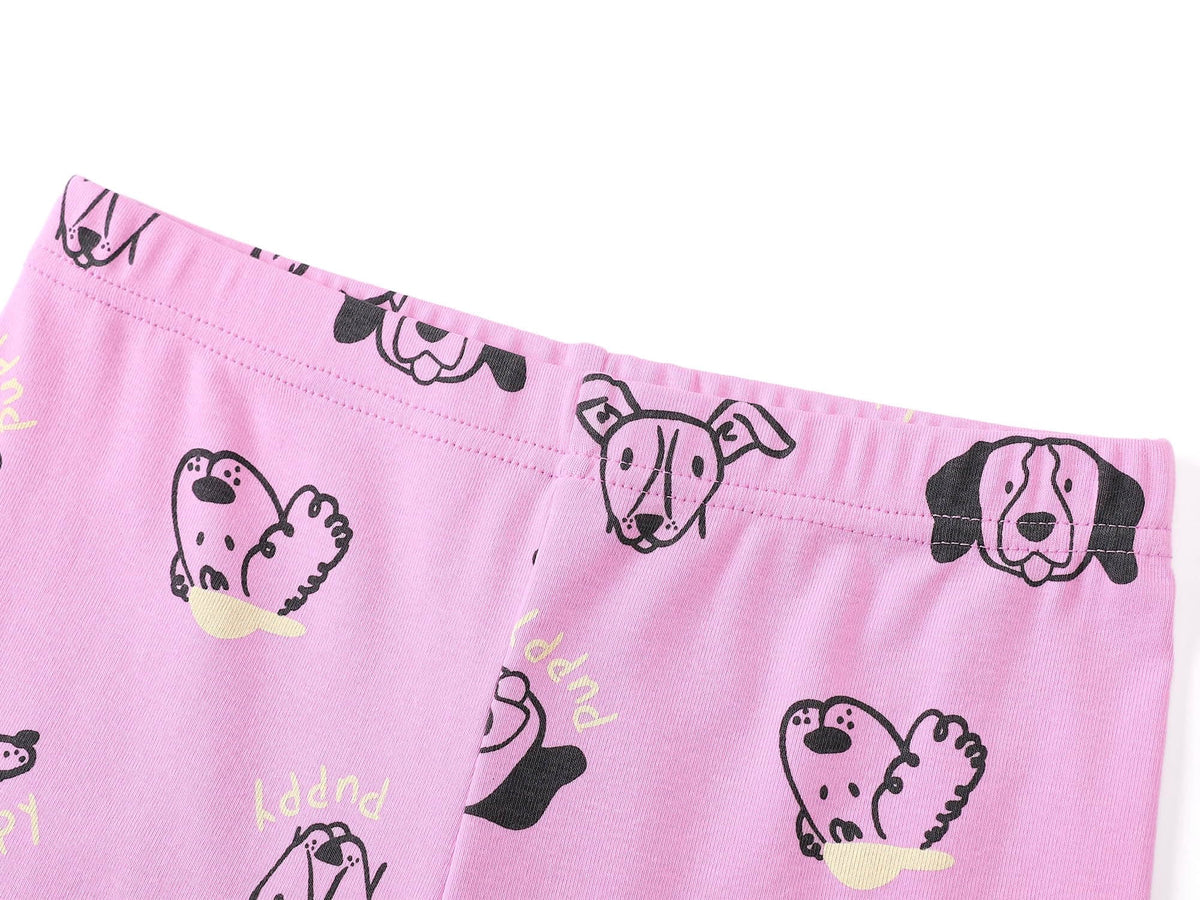 Topgal Purple Kittten Pajamas for Girls – Cotton Snug-Fitting Tee Shorts & Pants PJ Set Size 10