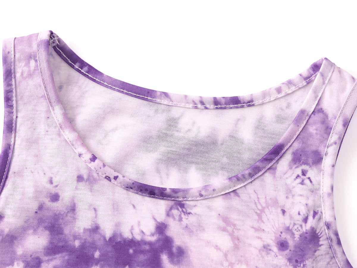 Topgal Tween Girls Pajamas Tie Dye Rainbow Unicorn Cotton Tank Top & Shorts PJS Size 18