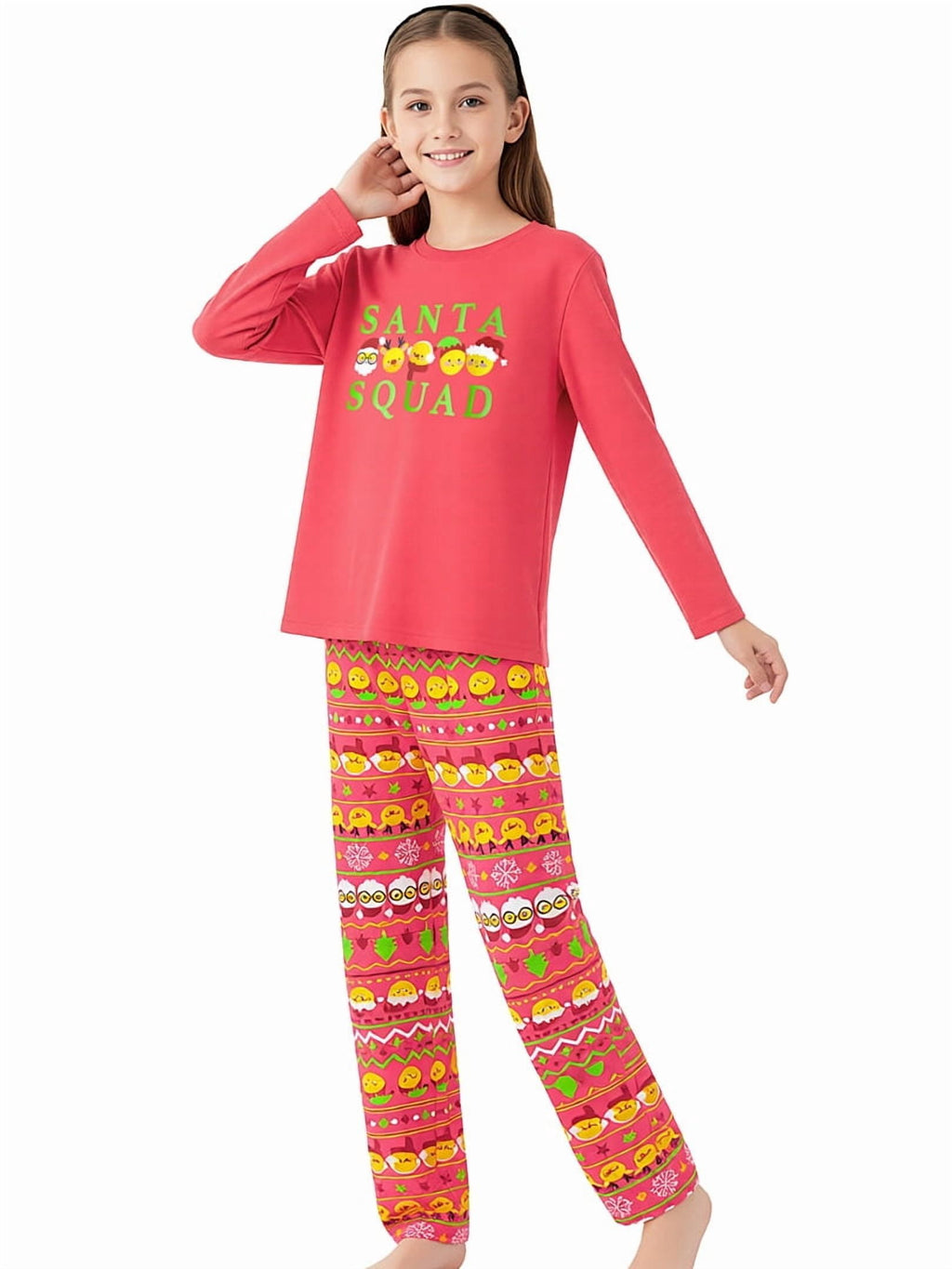 Topgal Soft Big Girls Christmas Pajamas 2-Piece Long Sleeve & Pants Snowman Jammie Set PJS for Tween Kids Size 10 (Part 2 of 2)