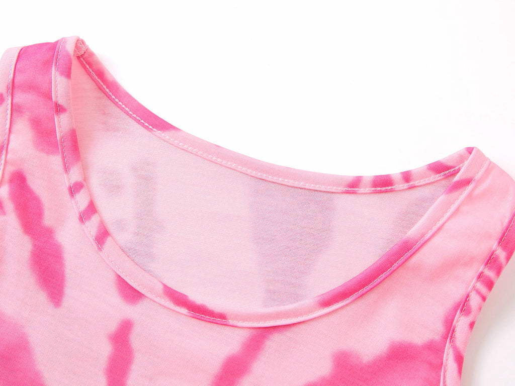 Topgal Tween Girls Pajamas Tie Dye Rainbow Unicorn Cotton Tank Top & Shorts PJS Size 18