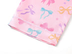 Topgal Satin Pajamas for Girls Beige & Pink Leopard 2 PC Short Sleeves Teen Girl Silky Nightwear Size 10 (Part 2 of 2)